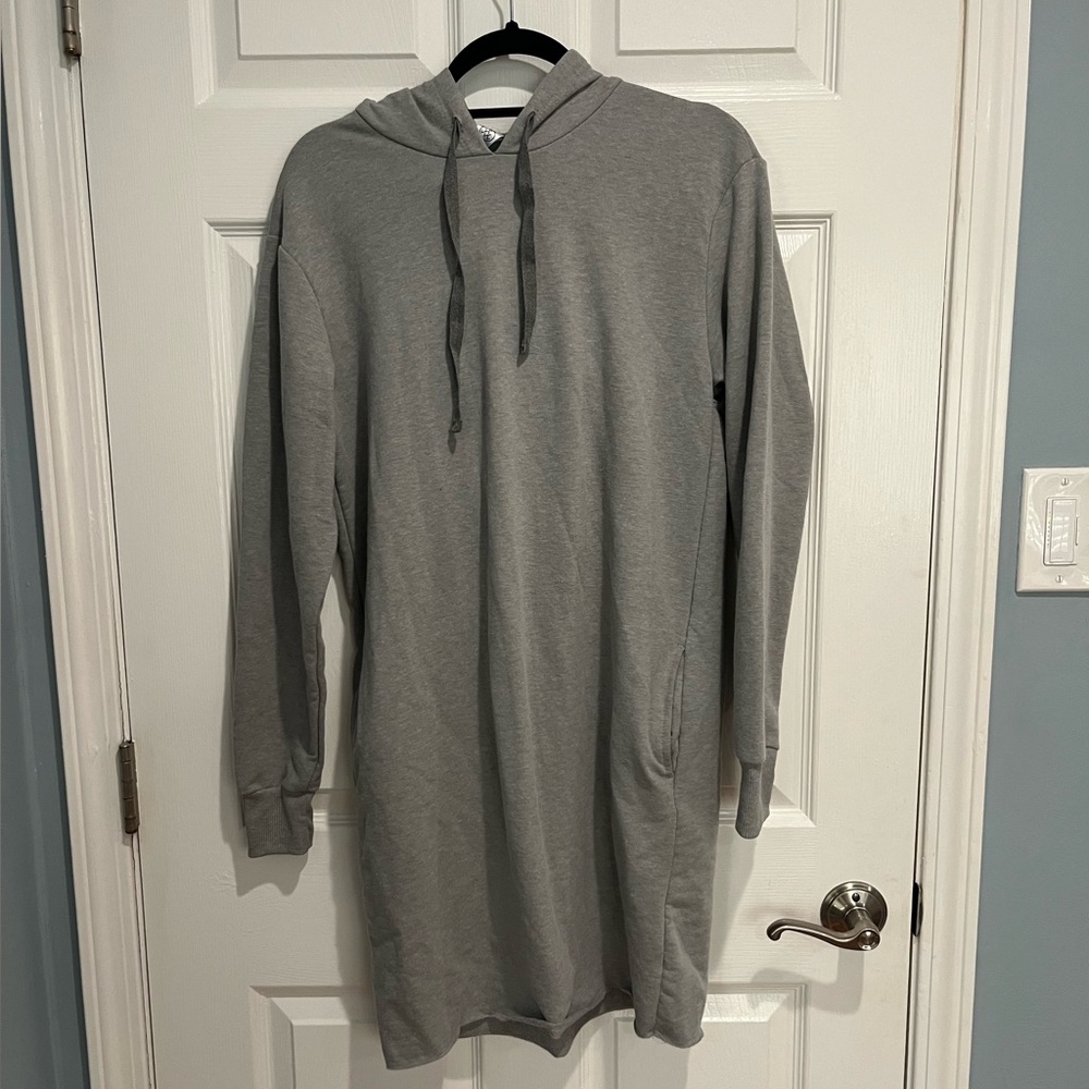 New Nordstrom Rack Alternative Brand Gray Hooded Sweatshirt Dress